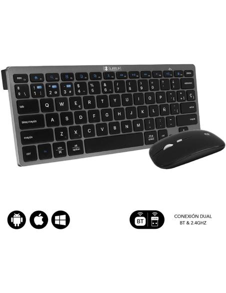 Subblim SUBKBC-OCO020 Kit de Teclado + Ratón Inalámbricos Negros
