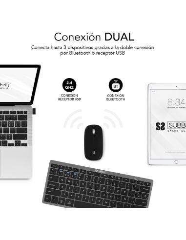 Subblim SUBKBC-OCO020 Kit de Teclado + Ratón Inalámbricos Negros