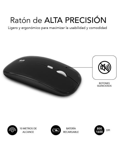 Subblim SUBKBC-OCO020 Kit de Teclado + Ratón Inalámbricos Negros