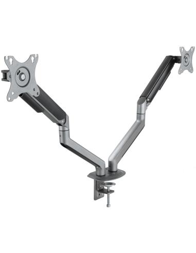 TooQ DB4132TNR-G Soporte de Mesa para 2 Monitores/TVs 17"-32" Máx. 9Kg cada Brazo Negro