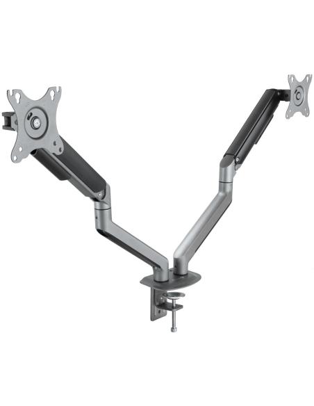 TooQ DB4132TNR-G Soporte de Mesa para 2 Monitores/TVs 17"-32" Máx. 9Kg cada Brazo Negro