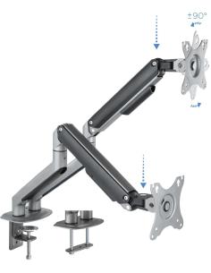 TooQ DB4132TNR-G Soporte de Mesa para 2 Monitores/TVs 17"-32" Máx. 9Kg cada Brazo Negro-1357789