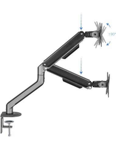 TooQ DB4032TNR-G Soporte de Mesa para Monitor/TV 17"-32" Máx. 9Kg Negro