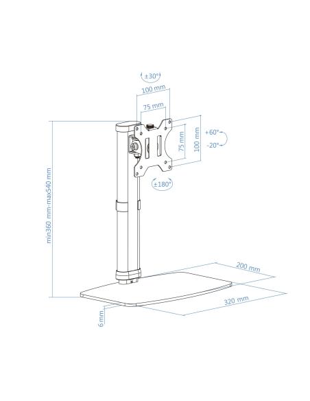 TooQ DB1127TN-W Soporte de Mesa 17-27" Máx. 6Kg Blanco