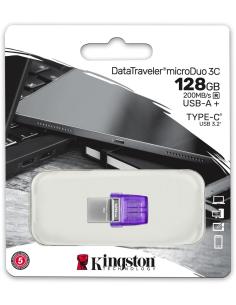 Kingston DataTraveler microDuo 3C 128GB USB-C/A 3.2 Gen 1 (3.1 Gen 1) Púrpura-1357733