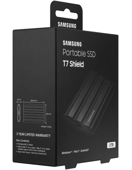 Samsung T7 Shield Disco Duro SSD 2TB USB-C Negro