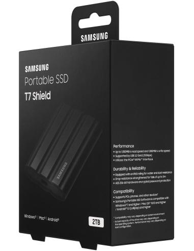 Samsung T7 Shield Disco Duro SSD 2TB USB-C Negro