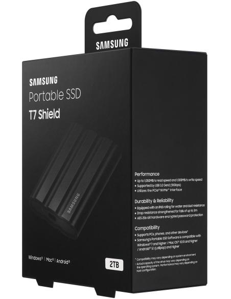 Samsung T7 Shield Disco Duro SSD 2TB USB-C Negro