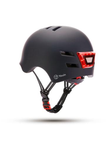 YOUIN Casco con LED frontal/trasero NEGRO talla M