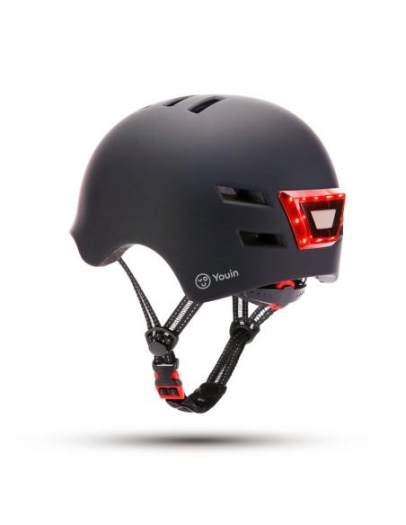 YOUIN Casco con LED frontal/trasero NEGRO talla L