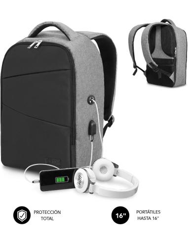 Subblim SUBBP-3SA1100 Mochila para Portátiles hasta 16" Negra y Gris
