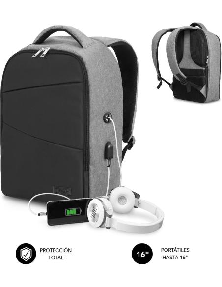 Subblim SUBBP-3SA1100 Mochila para Portátiles hasta 16" Negra y Gris