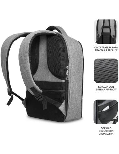 Subblim SUBBP-3SA1100 Mochila para Portátiles hasta 16" Negra y Gris