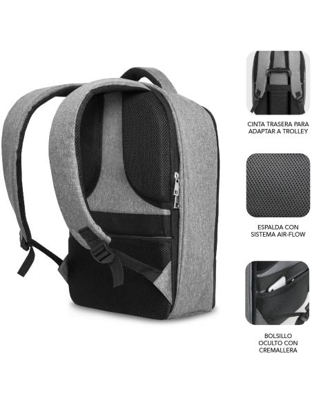Subblim SUBBP-3SA1100 Mochila para Portátiles hasta 16" Negra y Gris