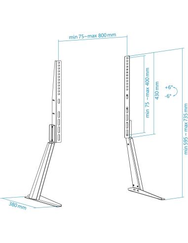 TooQ DB3270T-B Soporte de Mesa para Pantallas 32"-70" Máx. 50 Kg Negro