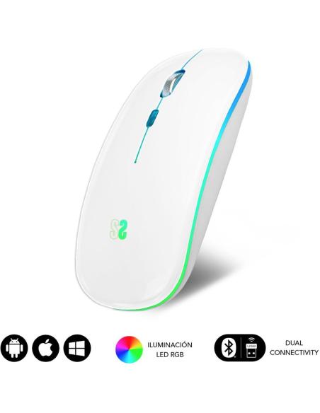Subblim SUBMO-LDFLAT2 Ratón Inalámbrico RGB Blanco