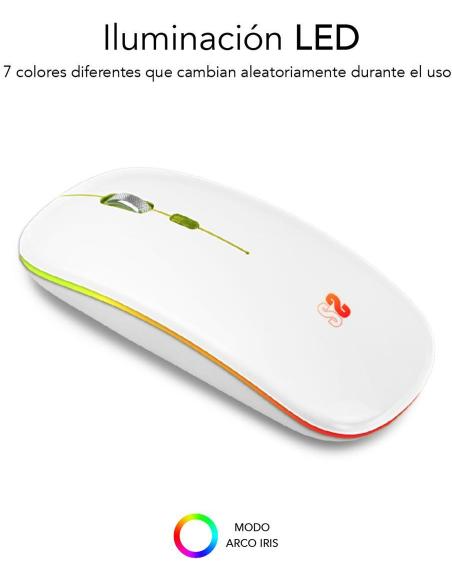 Subblim SUBMO-LDFLAT2 Ratón Inalámbrico RGB Blanco