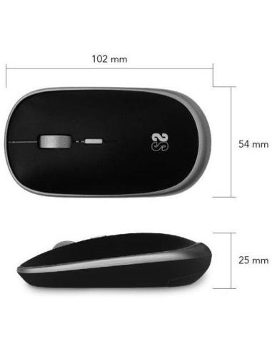 Subblim Wireless Mini Mouse Ratón Óptico Inalámbrico 1600 DPI Negro