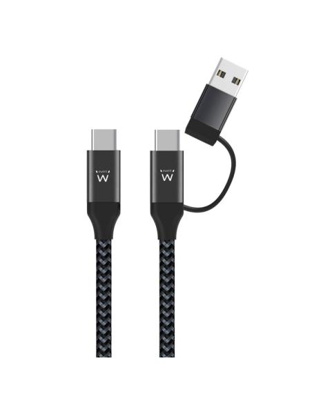 Ewent EW9918 Cable de Carga USB-C a USB-A/B 2 en 1