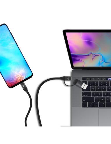 Ewent EW9918 Cable de Carga USB-C a USB-A/B 2 en 1
