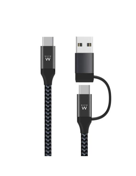 EWENT EW9918 Cable de carga usb-C a usbA/B 2 en 1