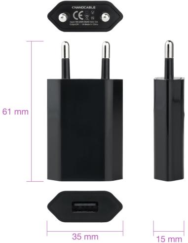 Nanocable 10.10.2002 Cargador USB 2.0 5W Negro