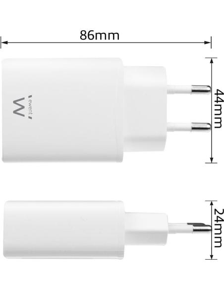 Ewent EW1320 Cargador de Pared USB-C 20W Carga Rápida Blanco