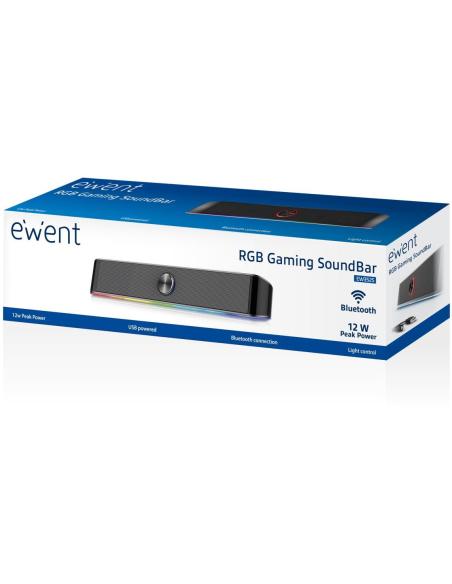 Ewent EW3525 Barra de Sonido RGB Gaming con Bluetooth