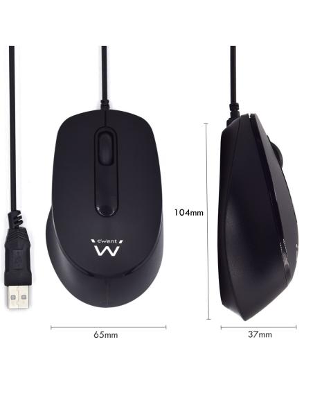 Ewent EW3159 Ratón con Click Silencioso 1000DPI Negro