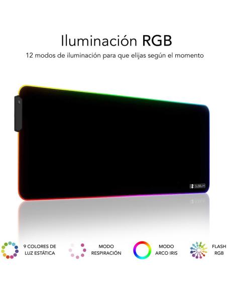 Subblim SUBMP-02RGB01 Alfombrilla Gaming XL RGB Negra