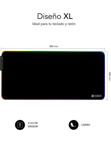 Subblim SUBMP-02RGB01 Alfombrilla Gaming XL RGB Negra