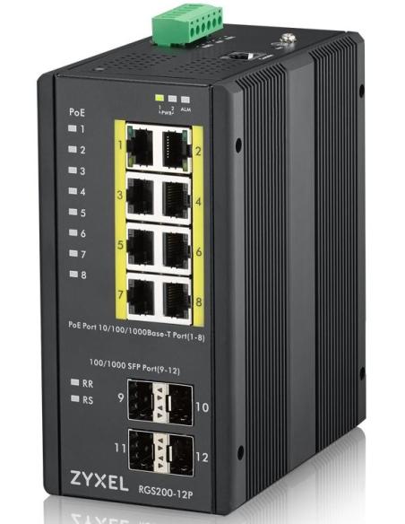 Zyxel RGS20012P Switch 8 Puertos Ethernet + 4 Puertos SFP PoE