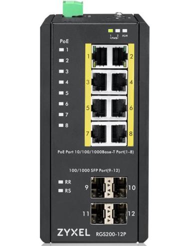 Zyxel RGS20012P Switch 8 Puertos Ethernet + 4 Puertos SFP PoE