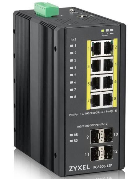 Zyxel RGS20012P Switch 8 Puertos Ethernet + 4 Puertos SFP PoE