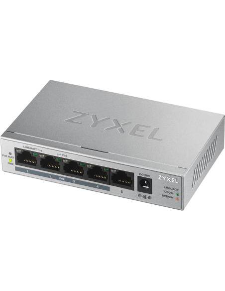 Zyxel GS1005HP Switch PoE+ 5 Puertos Gigabit Ethernet Plata