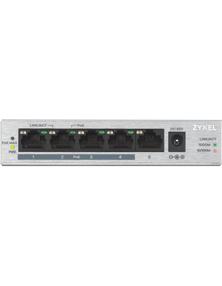 Zyxel GS1005HP Switch PoE+ 5 Puertos Gigabit Ethernet Plata