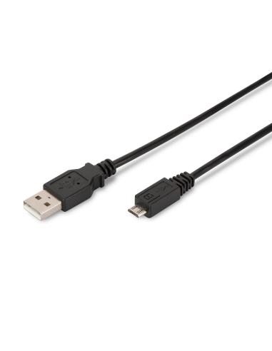 Ewent Cable USB 2.0 USB-A a MicroUSB-B Macho/Macho 1.8m Negro