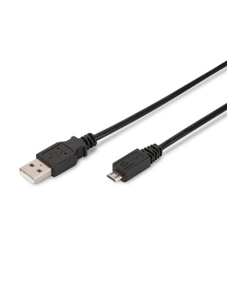 Ewent Cable USB 2.0 USB-A a MicroUSB-B Macho/Macho 1.8m Negro