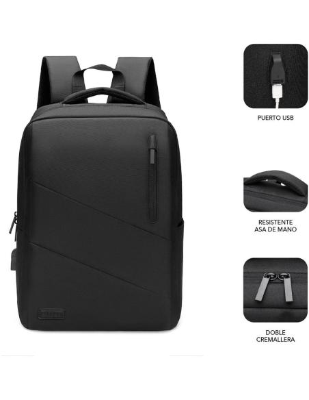 Subblim City Backpack Mochila para Portátil hasta 15.6" Negra