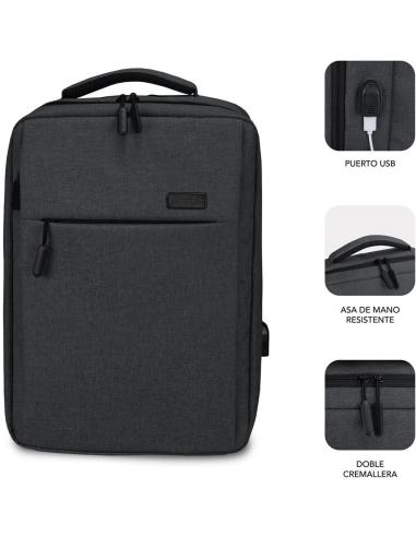 Subblim Traveller Airpadding Mochila para Portátil 15.6" Gris Oscuro