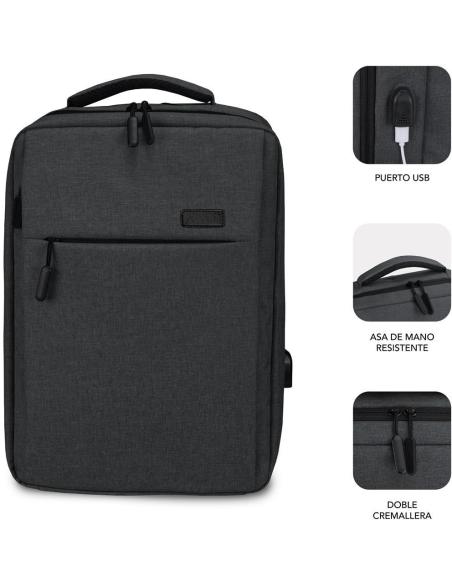 Subblim Traveller Airpadding Mochila para Portátil 15.6" Gris Oscuro
