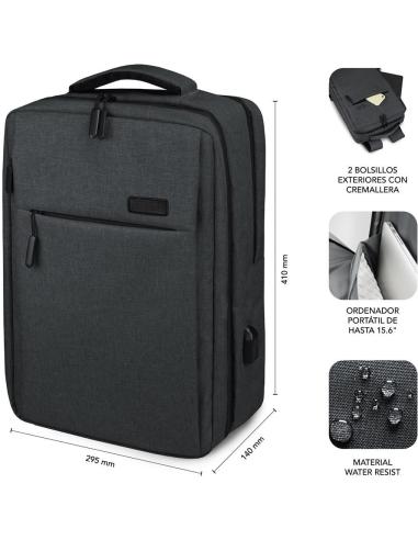 Subblim Traveller Airpadding Mochila para Portátil 15.6" Gris Oscuro