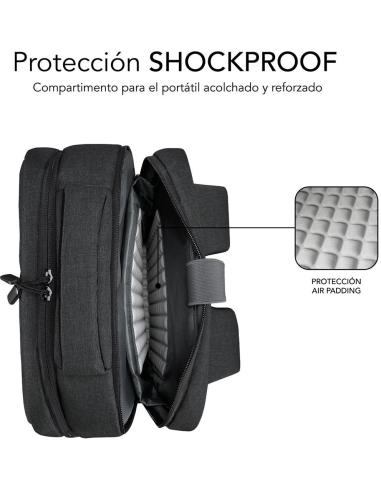 Subblim Traveller Airpadding Mochila para Portátil 15.6" Gris Oscuro