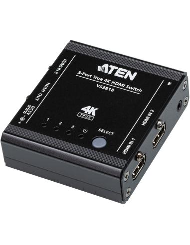 ATEN VS381B-AT Splitter 4K 3 puertos HDMI Negro