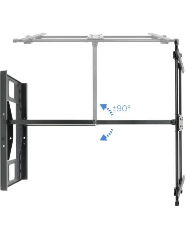 TooQ LP4380XL-B Soporte de Pared Inclinable y Giratorio para Monitor/TV 43"-80" Máx. 50Kg Negro