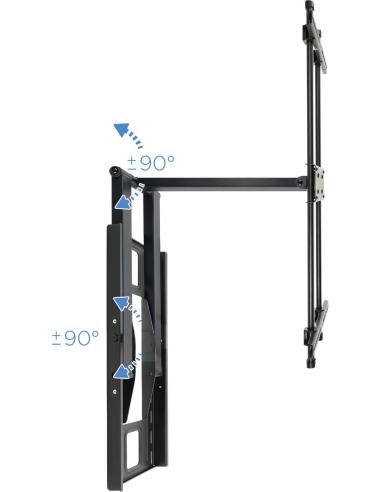 TooQ LP4380XL-B Soporte de Pared Inclinable y Giratorio para Monitor/TV 43"-80" Máx. 50Kg Negro