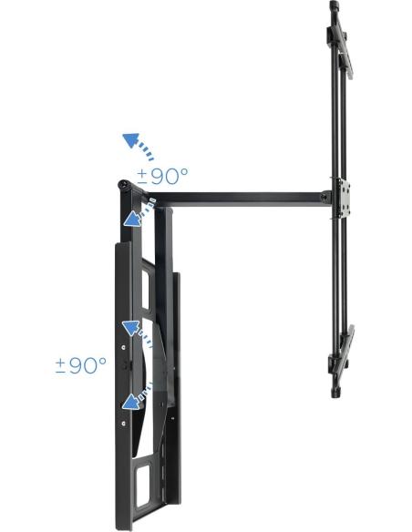 TooQ LP4380XL-B Soporte de Pared Inclinable y Giratorio para Monitor/TV 43"-80" Máx. 50Kg Negro