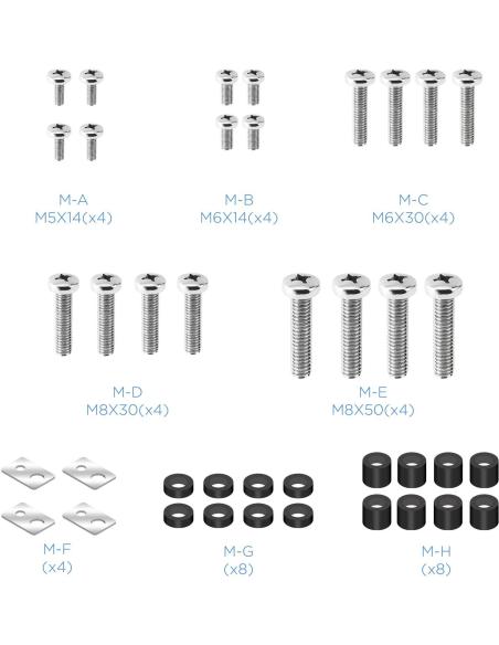 TooQ LP4380XL-B Soporte de Pared Inclinable y Giratorio para Monitor/TV 43"-80" Máx. 50Kg Negro