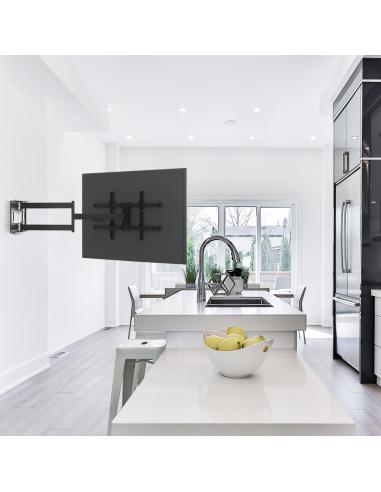 TooQ LP4380XL-B Soporte de Pared Inclinable y Giratorio para Monitor/TV 43"-80" Máx. 50Kg Negro