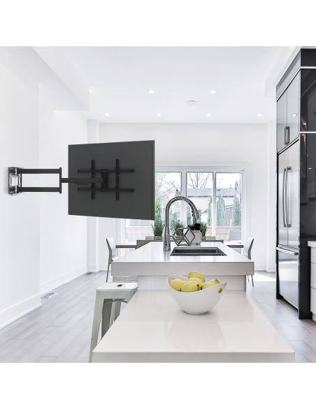 TooQ LP4380XL-B Soporte de Pared Inclinable y Giratorio para Monitor/TV 43"-80" Máx. 50Kg Negro